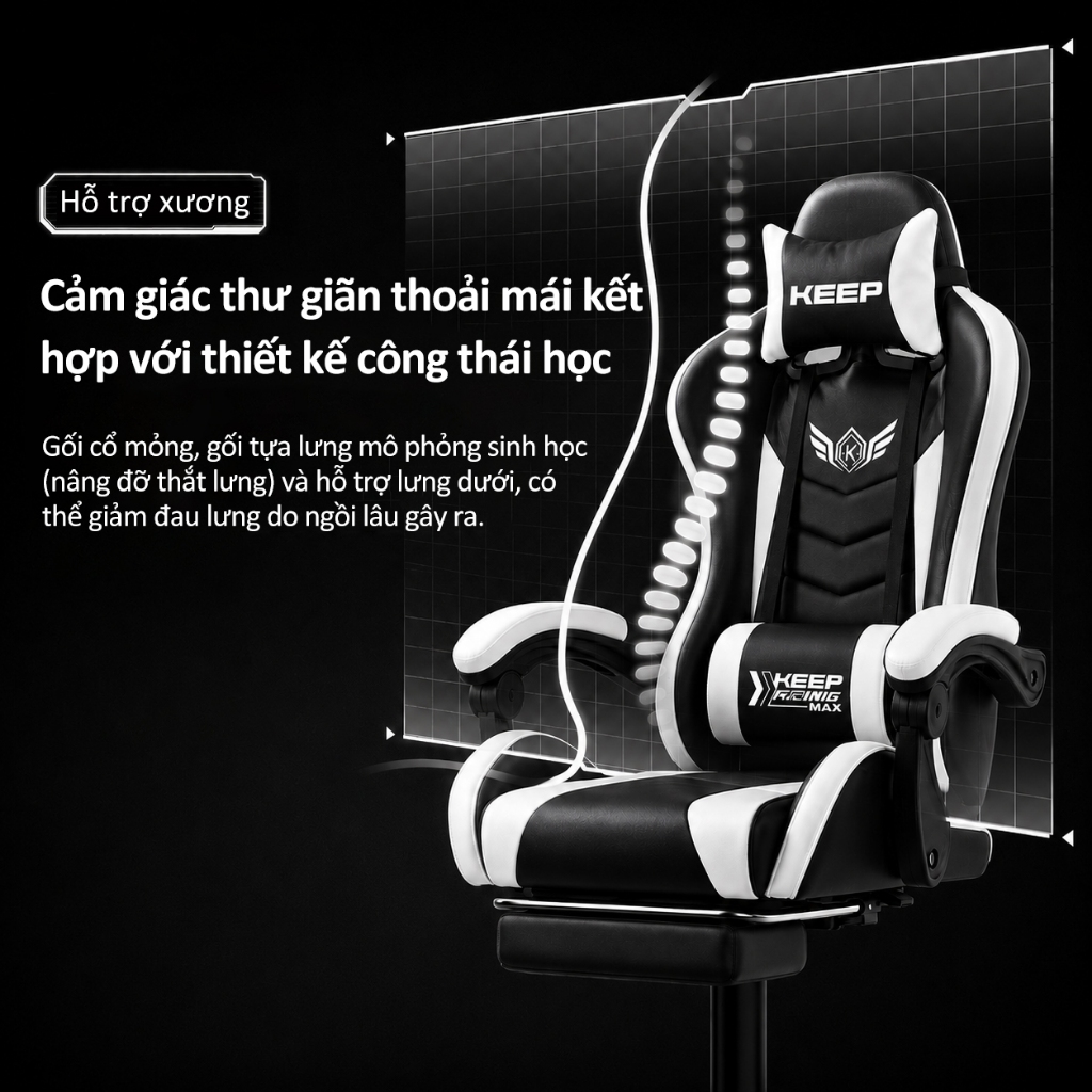 Ghế Gaming,Ghế chơi game đa chức năng,Ghế gaming công thái học bọc nệm mềm Thích hợp làm việc chơi game | BigBuy360 - bigbuy360.vn