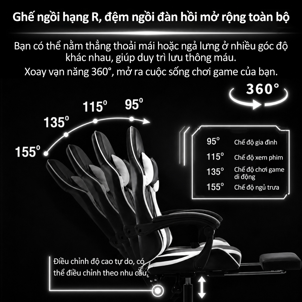 Ghế Gaming,Ghế chơi game đa chức năng,Ghế gaming công thái học bọc nệm mềm Thích hợp làm việc chơi game | BigBuy360 - bigbuy360.vn