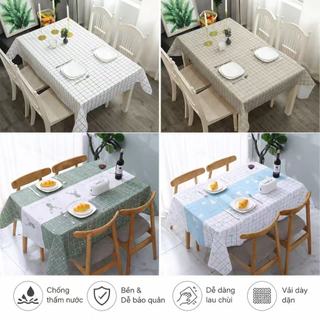 ZiinlLife Khăn Trải Bàn Bàn Ăn Hình Chữ Nhật, Phong Cách Cổ Điển, Chống Thấm, Chống Trơn, Bền Màu, Trang Trí Nhà Cửa