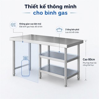 BMZAR Kệ bếp gas 3 tầng 100*40*80CM Kệ nhà bếp cao cấp Khả năng chịu tải 150kg Kệ Để Đồ
