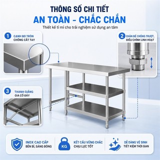 BMZAR Kệ bếp gas 3 tầng 100*40*80CM Kệ nhà bếp cao cấp Khả năng chịu tải 150kg Kệ Để Đồ