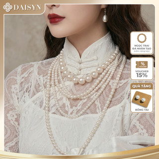 [N643] Dây Chuyền Áo Dài, Dây Chuyền Áo Tấc, Vòng Cổ Cưới 5 Sợi Ngọc Trai Nhân Tạo Sang Trọng - DAISYN