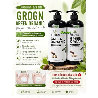 Cặp dầu gội xả LEVA GREEN ORGANIC 1000ml (CHÍNH HÃNG) Phục Hồi Ngăn Tóc Gãy Rụng , Siêu Mềm Mượt Tóc