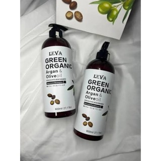 Cặp dầu gội xả LEVA GREEN ORGANIC 1000ml (CHÍNH HÃNG) Phục Hồi Ngăn Tóc Gãy Rụng , Siêu Mềm Mượt Tóc