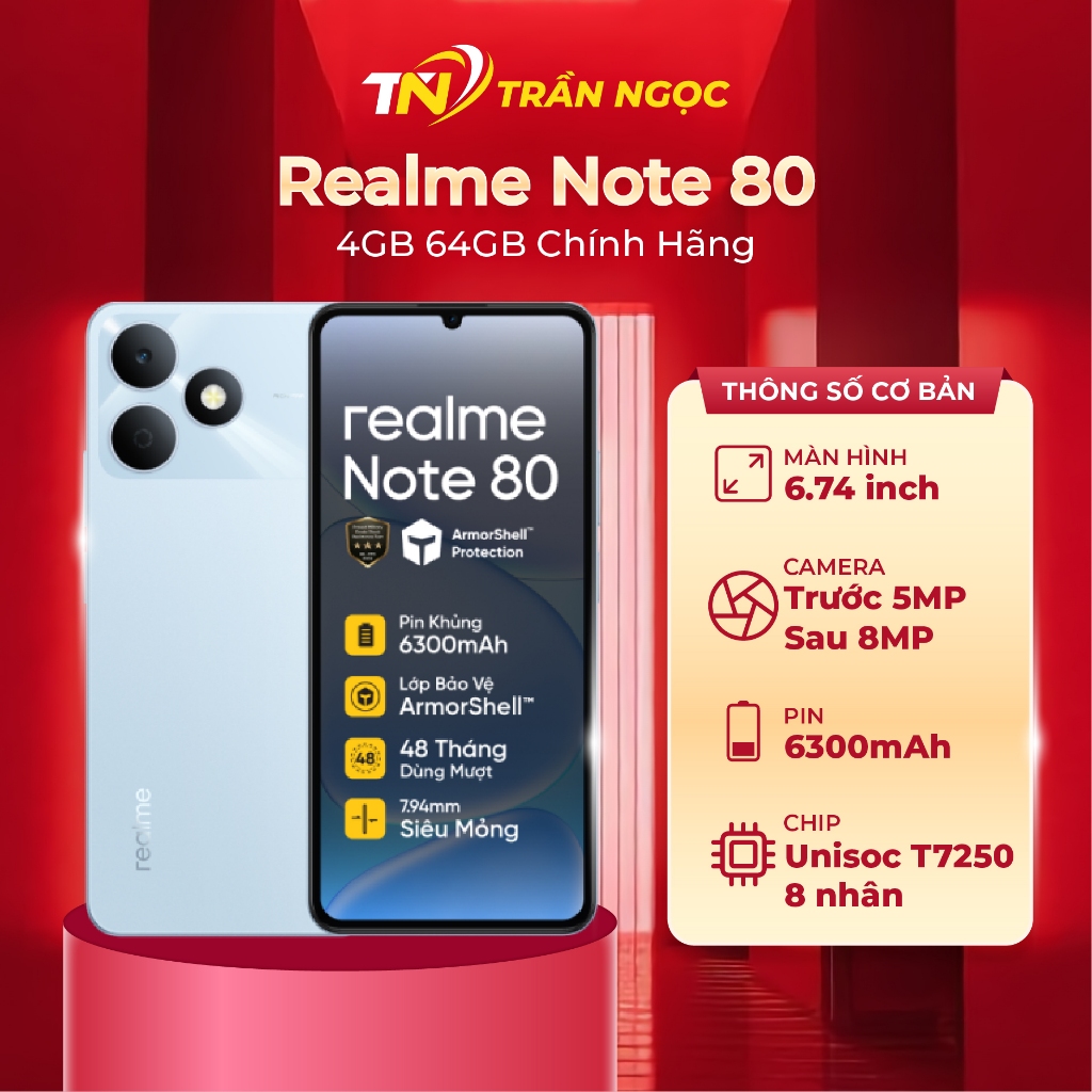 Điện Thoại Realme Note 80 4GB 64GB Chính Hãng