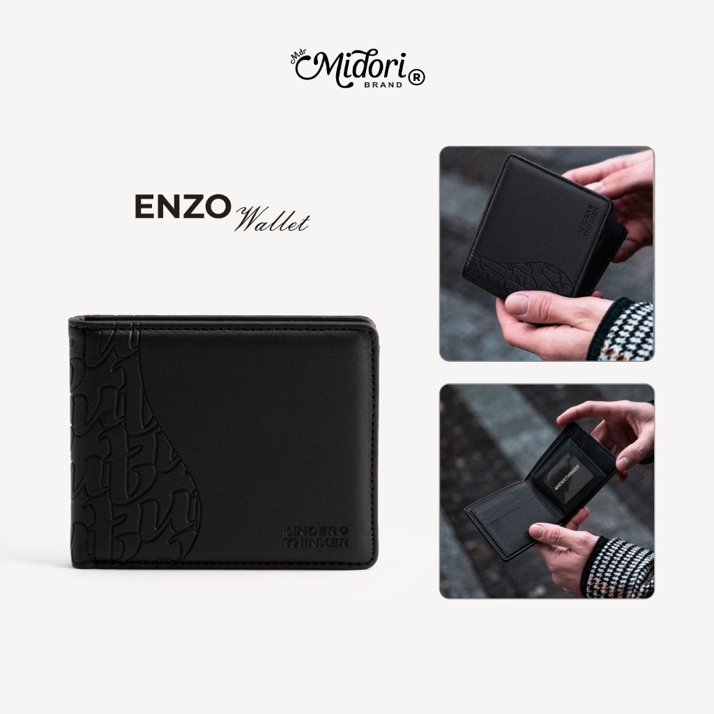 Ví Da Ngang Monogram ENZO Bóp Đựng Tiền Thẻ Nhiều Ngăn Cầm Tay Nam Nữ | MIDORI STUDIO