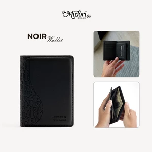 Ví Da Đứng Monogram NOIR Bóp Cầm Tay Nam Nữ Đựng Tiền Thẻ Nhiều Ngăn | MIDORI STUDIO