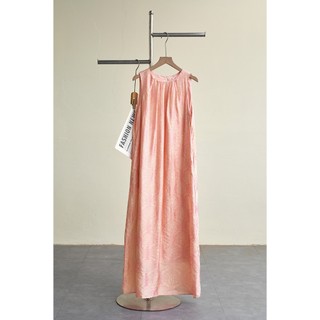 Đầm Maxi LAMER FASHION Đi Biển Dáng Dài Cổ Tròn Họa Tiết Chìm ( Thắt Lưng Bán Rời) Mchic O63M26H026