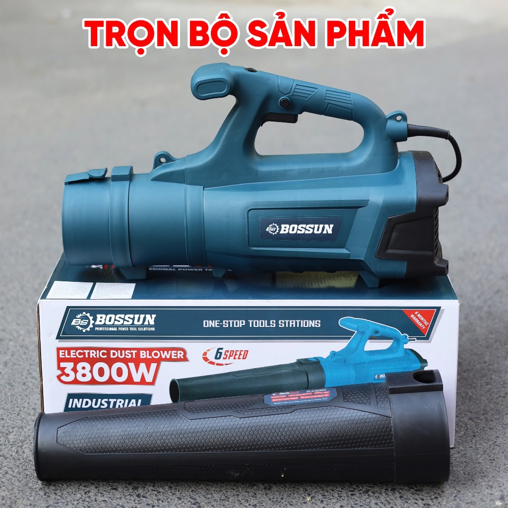 [CHÍNH HÃNG] Máy thổi lá điện BOSSUN BS-TL3800W, Công Suất 3800W, Dây điện dài 8m, 6 Tốc độ Mạnh Mẽ | BigBuy360 - bigbuy360.vn