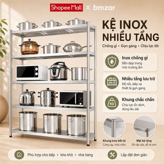 BMZAR Kệ Inox Nhà Bếp Cao Cấp Đa Năng Để Xoong Nồi Lò Vi Sóng Chống Gỉ