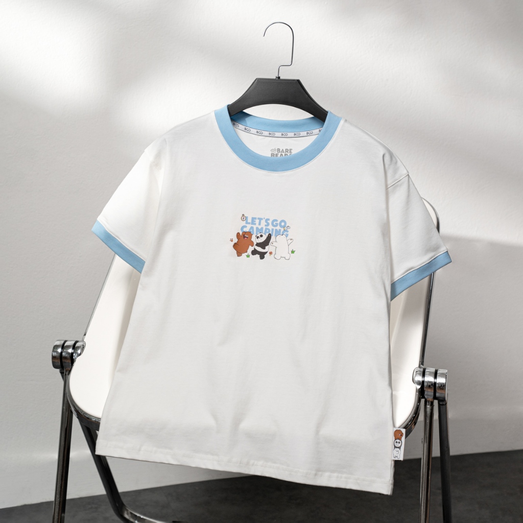 [BST We Bare Bears] Áo Thun BOO Unisex Form Overfit In Tràn Hình Gấu Ngộ Nghĩnh Đáng Yêu Phối Màu Áo Tay