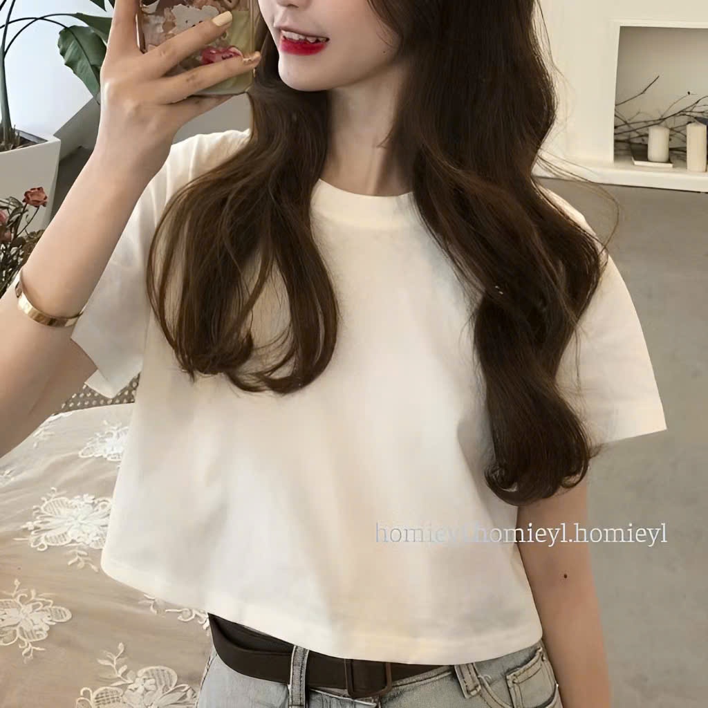 Áo thun nữ form vừa, áo thun babytee trơn chất vải cotton 2 chiều 250gsm cao cấp, thoáng mát 100% cotton - Mt classic