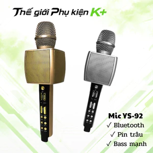 Mic YS-92 Bluetooth Karaoke Mini, Âm Thanh Mạnh, Pin 2600mAh, Livestream Hát Cực Hay