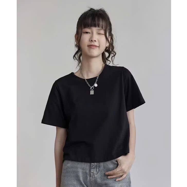 Áo thun nữ form vừa, áo thun babytee trơn chất vải cotton 2 chiều 250gsm cao cấp, thoáng mát 100% cotton - Mt classic