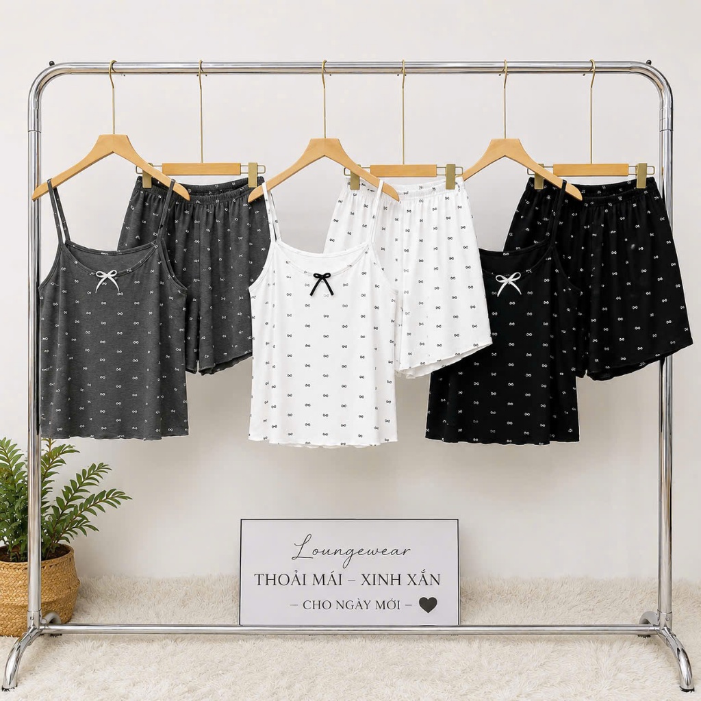 Bộ Đồ Nơ Bigsize Nữ Chất Vải Thun Tăm Mặc Mát Thoải Mái Cho Các Nàng Chubby SET827 G124