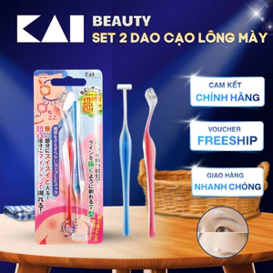 Set 2 Dao Cạo Lông Mày Lưỡi Ngắn Cao Cấp Kai Beautycare PELT-2B Dành Cho Nữ chữ T và chữ L