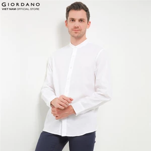 GIORDANO Áo Sơ Mi Nam Cổ Trụ Linen Shirt 01045203