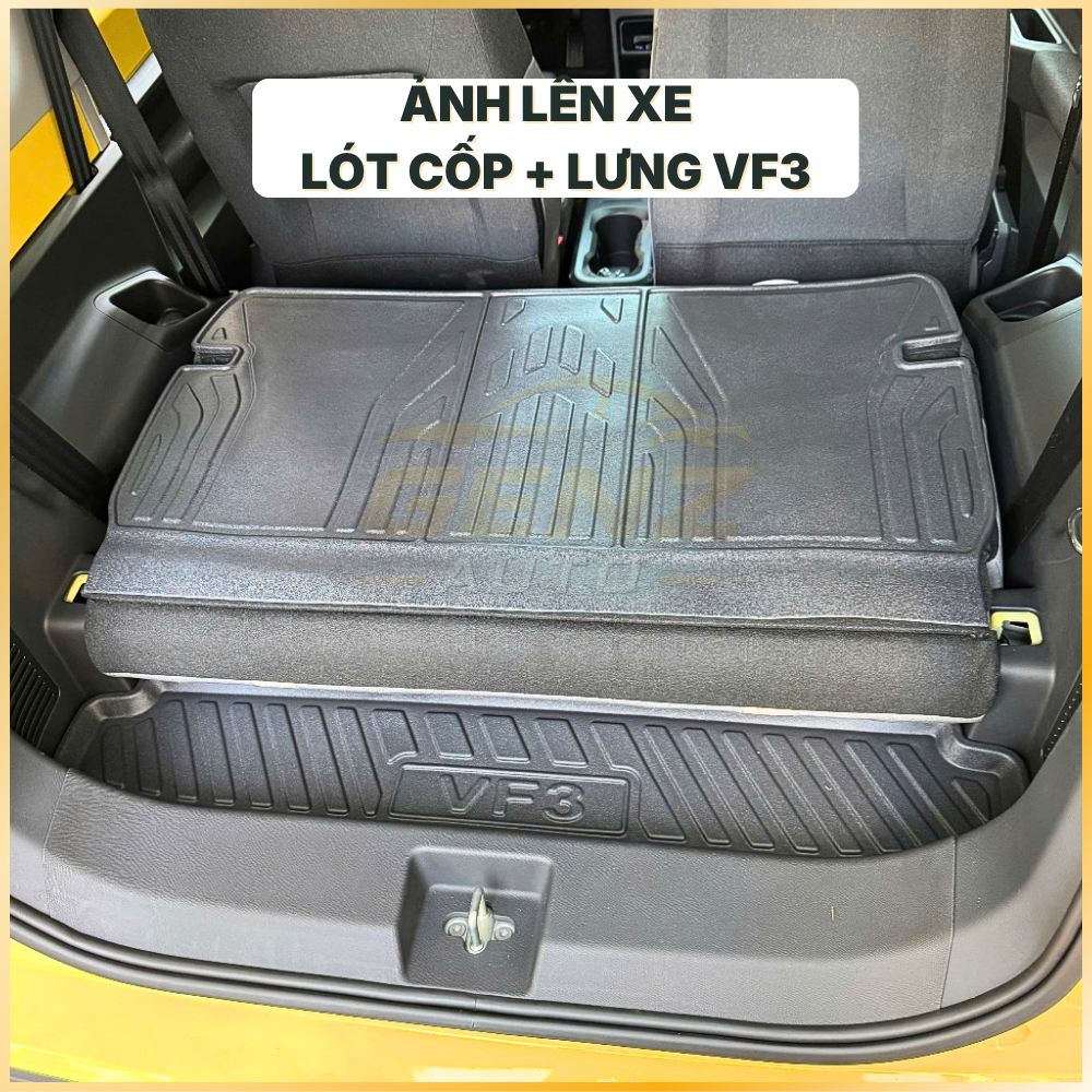 Lót cốp xe VF3, VF5/Herio green, VF6, VF7, VF8, VF9, Limo Green/MPV7, Vfe34 chất liệu nhựa dẻo TPO không mùi chống nước