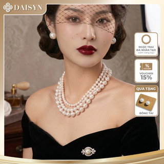 [N642] Choker Dây Chuyền Áo Dài, Dây Chuyền Áo Tấc, Vòng Cổ Áo Cưới 3 Sợi Ngọc Trai Nhân Tạo - DAISYN