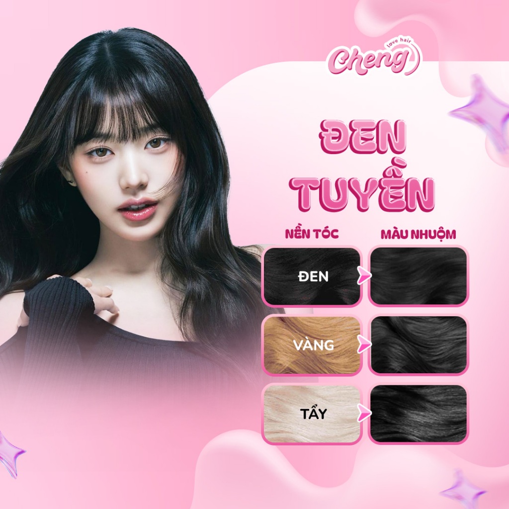 [S.VIP] Thuốc Nhuộm Tóc Màu ĐEN TUYỀN Không Tẩy Tóc | Chenglovehair, Chenglovehairs