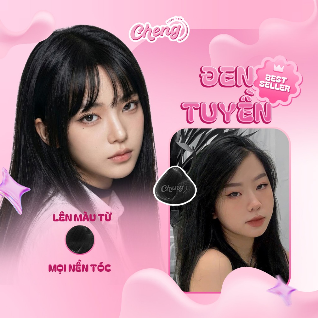 [S.VIP] Thuốc Nhuộm Tóc Màu ĐEN TUYỀN Không Tẩy Tóc | Chenglovehair, Chenglovehairs