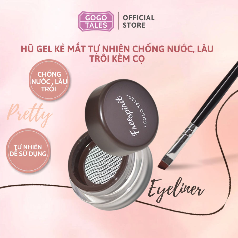 Gel Kẻ Mắt Gogo Tales GT655 Hũ Tròn Kèm Cọ - Chống Nước, Lâu Trôi, Tạo Bọng Mắt Gogotales Liner
