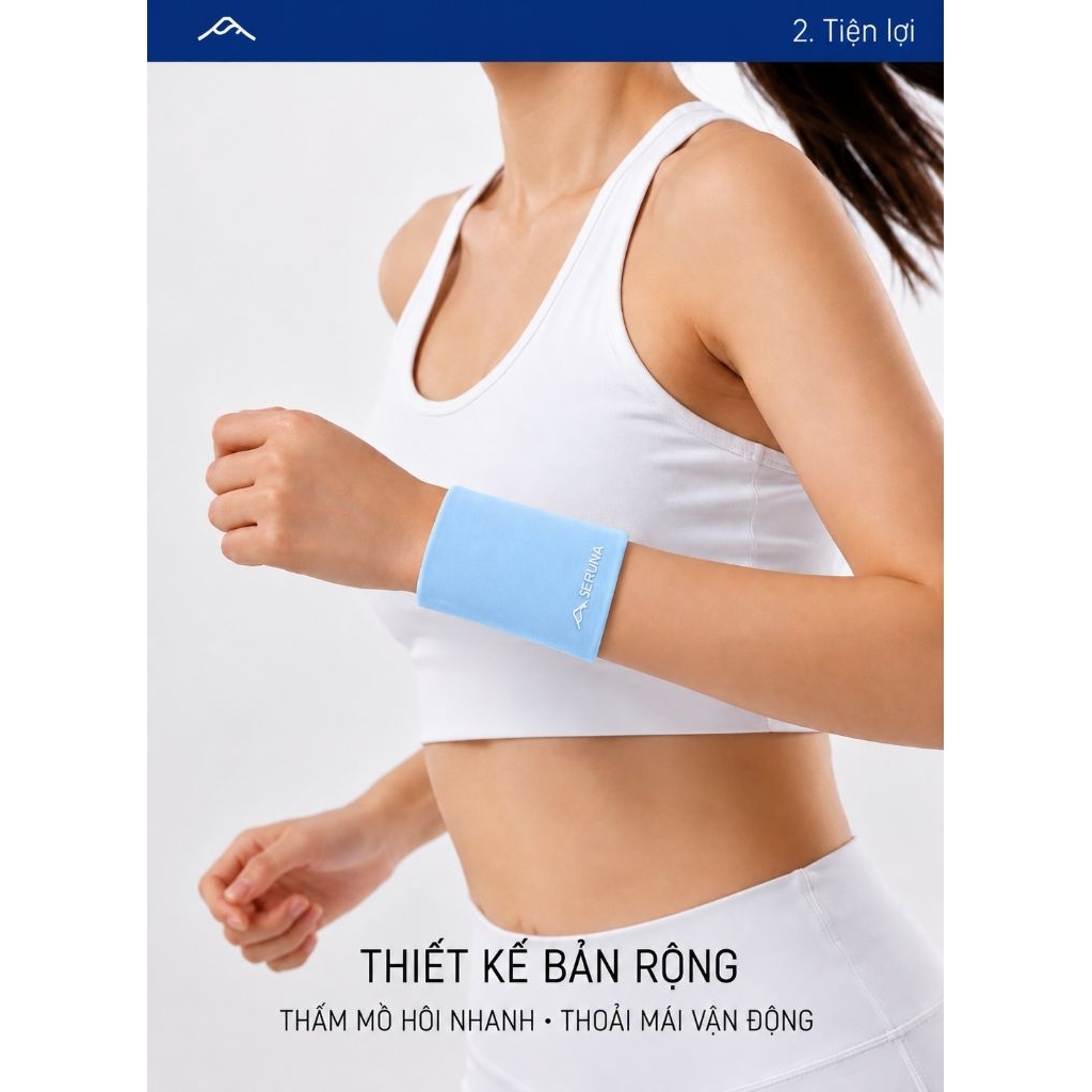SERUNA Băng Thấm Mồ Hôi Cổ Tay Thể Thao Co Giãn - Làm Mát, Thoáng Khí, Thấm Hút tốt Chơi Cầu Lông, Pickleball Tennis Gym