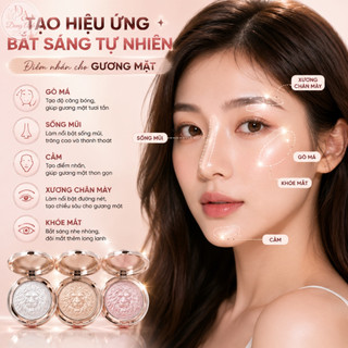 Phấn Bắt Sáng Lion Gloss Highlighter Nhũ Mịn Ánh Bạc Ánh Vàng Ánh Hồng Dễ Tán Hiệu Ứng Glow Tự Nhiên Lâu Trôi