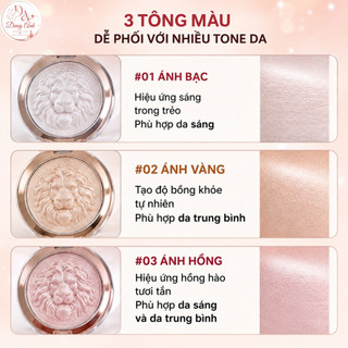 Phấn Bắt Sáng Lion Gloss Highlighter Nhũ Mịn Ánh Bạc Ánh Vàng Ánh Hồng Dễ Tán Hiệu Ứng Glow Tự Nhiên Lâu Trôi