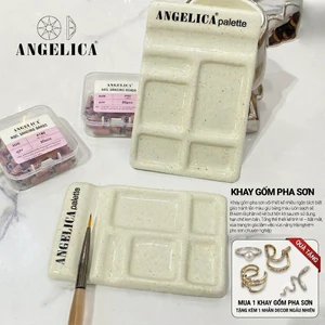 Khay Gốm Pha Sơn ANGELICA Thiết Kế Nhiều Ngăn Tách Biệt Giữ Bảng Màu Luôn Sạch Sẽ