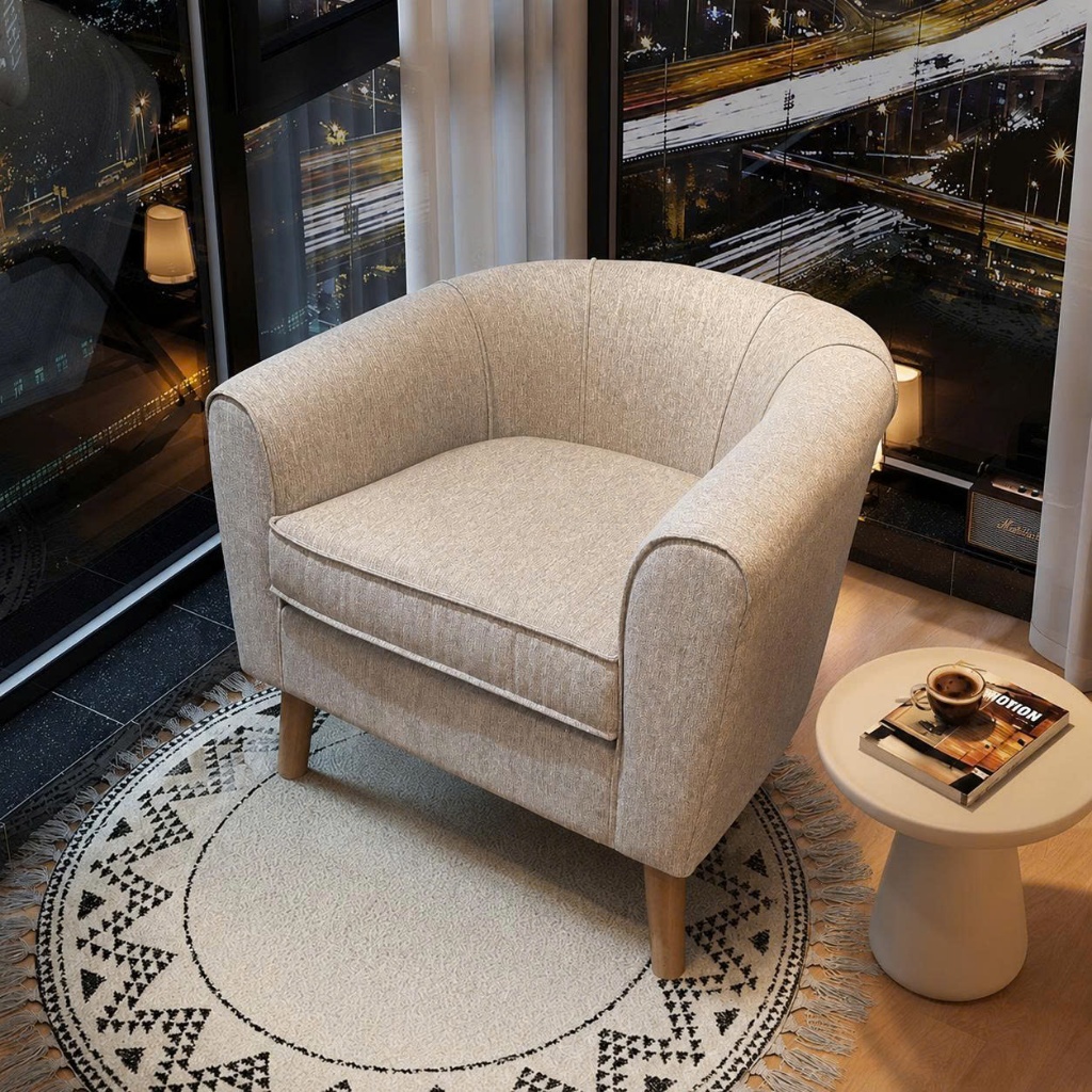 Ghế sofa đơn Geneve (Thegioisofa) ghế sofa decor phòng khách, ngồi thư giãn chất liệu nỉ êm mềm mại