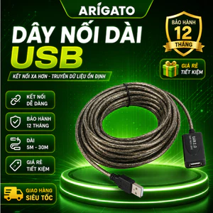 Cáp Nối Dài USB 2.0 Có Chip Khuếch Đại Tín Hiệu 5M 10M 15M Tốc Độ Cao Kết Nối Camera Máy In USB