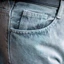 Quần jean nam ống suông thêu chữ đầu gối form rộng baggy