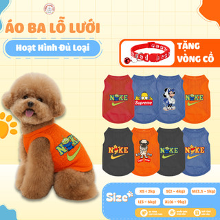 Áo cho chó mèo thú cưng ba lỗ 2-9kg mùa hè chất liệu cao  cấp thoải mái in logo hoạt hình