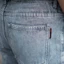 Quần jean nam ống suông thêu chữ đầu gối form rộng baggy