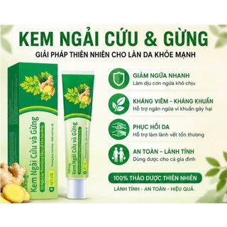 Kem Ngải Cứu và Gừng - Hỗ trợ giảm ngứa da, làm dịu vùng da khô ngứa, kháng khuẩn ngoài da