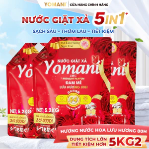 LIVE [5KG2- 1 TÚI] Nước Giặt Xả YOMANI Hương Nước Hoa, Lưu Hương Bền Lâu, Giặt Sạch Sâu, An Toàn