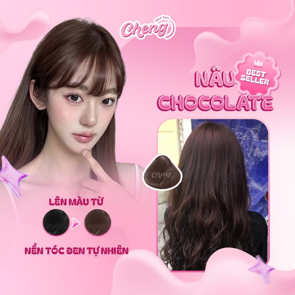 [S.VIP] Thuốc Nhuộm Tóc Màu NÂU SOCOLA - NÂU CHOCOLATE Không Tẩy | Chenglovehair, Chenglovehairs