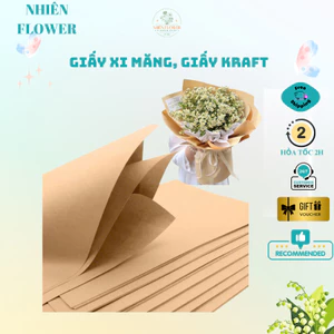 Xấp 10-20 Tờ Giấy Xi Măng, Giấy Kraft Dùng Gói Hoa, Trang Trí Giỏ Quà, Giỏ Trái Cây, Đồ Handmade