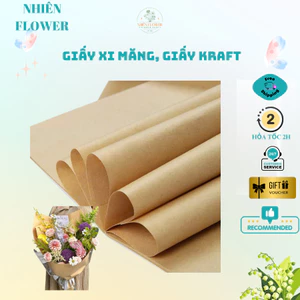 Xấp 3-5 Tờ Giấy Xi Măng, Giấy Kraft Chuyên Dùng Gói Hoa,Trang Trí Giỏ Quà, Giỏ Trái Cây, Đồ Handmade