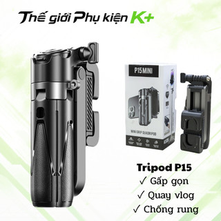 Tripod điện thoại P15 Mini 4 chân gậy selfie 3in1 Bluetooth remote xoay 360 độ
