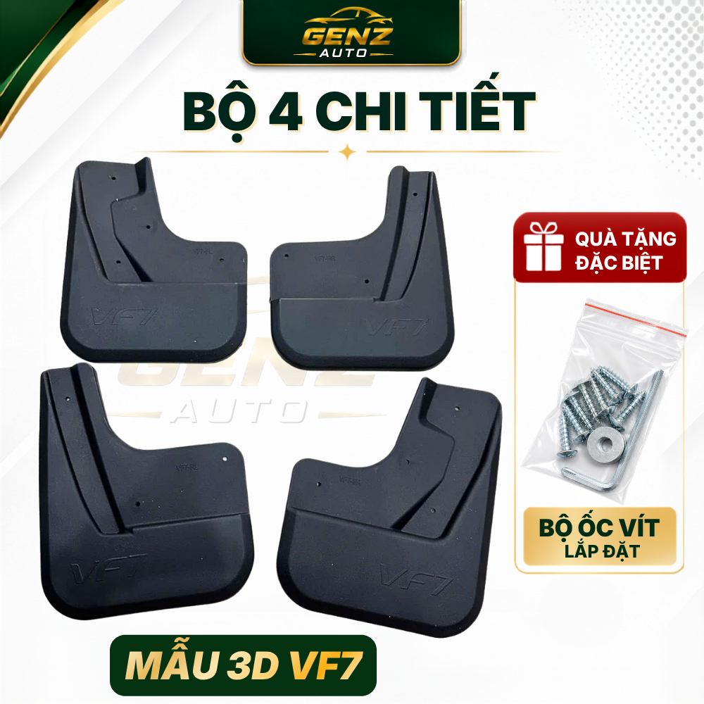 Chắn bùn VF3, VF5, VF6, VF7, VF8, Herio/Limo Green, MPV7 .. hạn chế bùn đất bắn lên xe + tặng kèm ốc