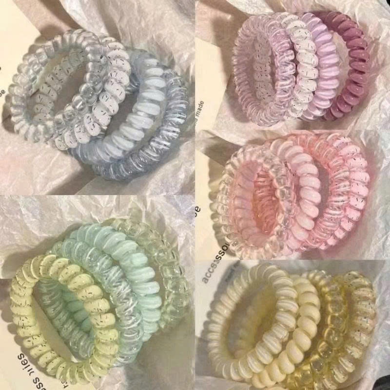 Set 4 dây buộc tóc kiểu dáng chấm bi đàn hồi cao new15