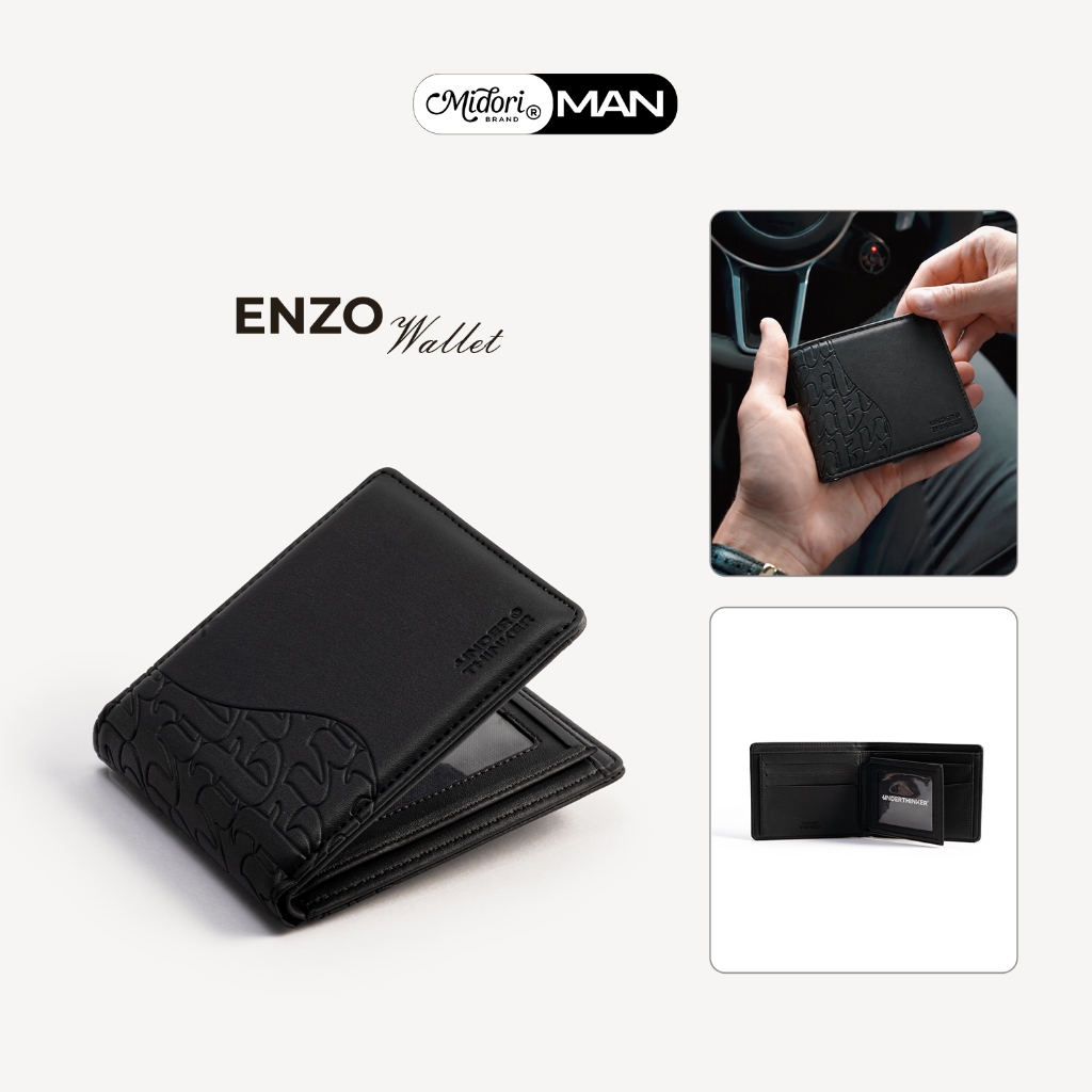 Ví Da PU Ngang Enzo Bóp Đựng Tiền Thẻ Nhiều Ngăn Cầm Tay Nam Nữ Unisex | MIDORI FOR MAN