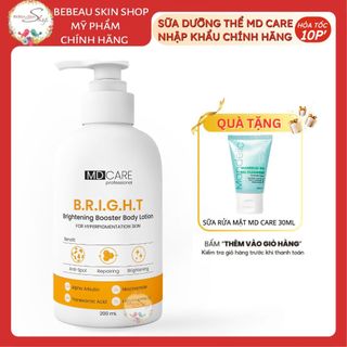 Sữa dưỡng thể MD CARE Brightening Booster Body Lotion trắng da, mờ thâm nhập khẩu chính hãng 200ml
