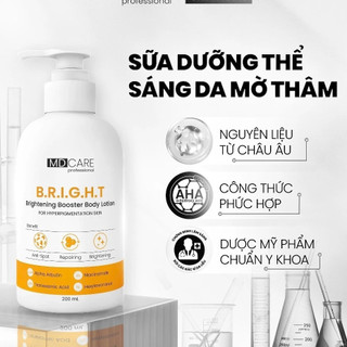 Sữa dưỡng thể MD CARE Brightening Booster Body Lotion trắng da, mờ thâm nhập khẩu chính hãng 200ml