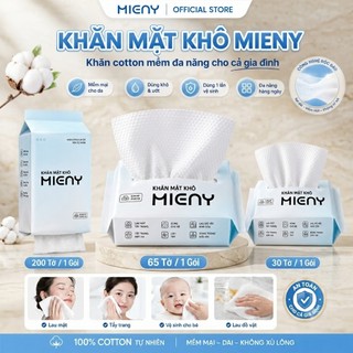 Khăn Mặt Khô MIENY 30/65/200 Tờ, Khăn Cotton Mềm Đa Năng Dùng Khô Ướt, Đa Năng, Nhỏ Gọn và Tiện Lợi