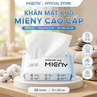 Khăn Lau Mặt Mềm MIENY 30 Tờ/Gói, Khăn Cotton Dùng 1 Lần Nhỏ Gọn Mang Đi Làm Du Lịch Lau Mặt Lau Tay