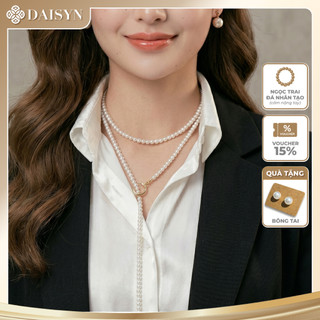 [DAISYN ] N640 choker dây chuyền áo dài , dây chuyền áo tấc, vòng cổ cưới 1 sợi dài ngọc trai nhân tạo 6mm khoá OT