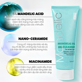 Sữa Rửa Mặt MD CARE Mandelic 5% Dạng Gel Sạch Sâu Và Tẩy Tế Bào Chết Nhẹ Nhàng 200ml - Bebeau